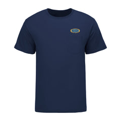 No Bad Days at the Drags Pocket T-Shirt in Midnight Navy - Front View