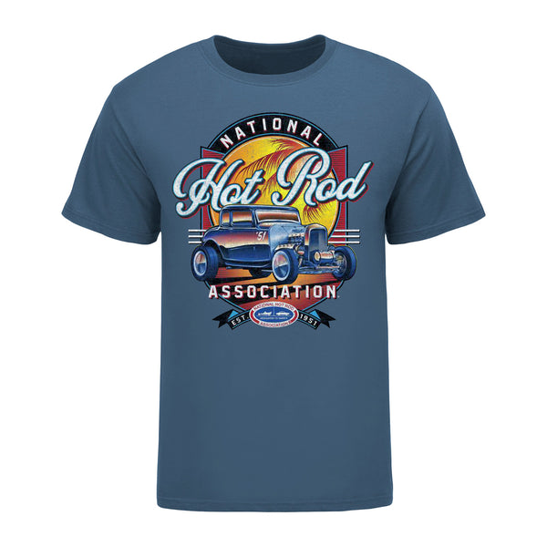NHRA Hot Rod Retro '51 T-Shirt In Blue - Front View