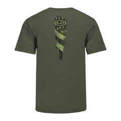 NHRA Americana Military T-Shirt In Green - Back View