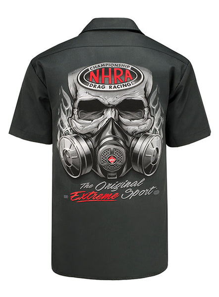 Gas Mask Extreme Sport Work Shirt In Grey - Back View