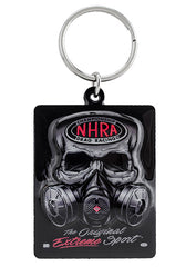 Gas Mask Keychain In Black - Front View