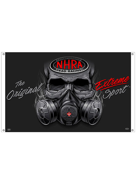 Gas Mask Banner In Black - Front View