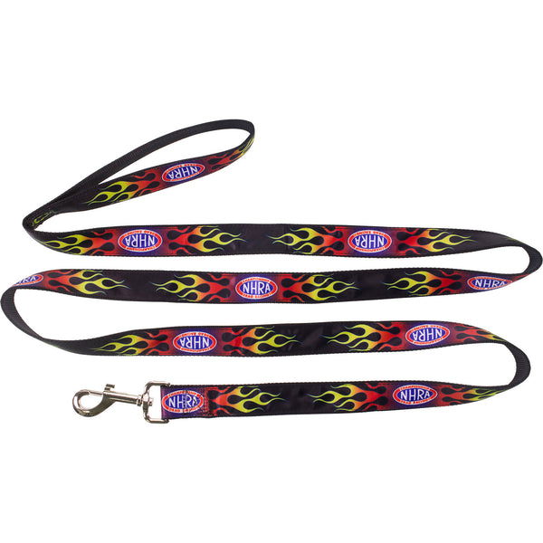 NHRA Flame Dog Leash In Black - Front View