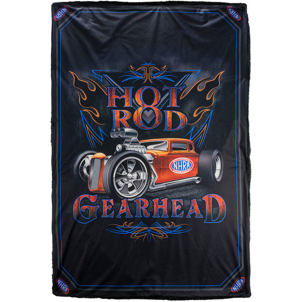 Hot Rod Gearhead Comfy Blanket In Black