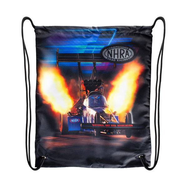 NHRA Sublimated Cinch Bag In Black - Front View