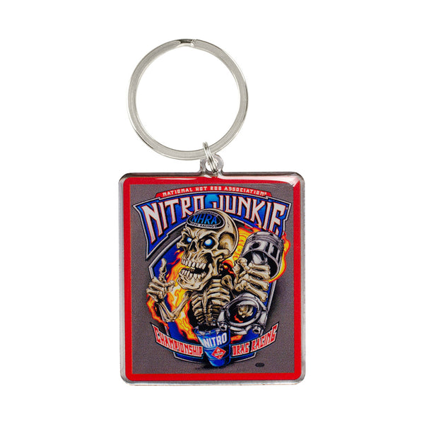 Nitro Junkie Keychain In Grey, Blue & Red