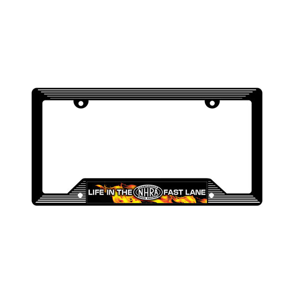 Life in the Fast Lane License Plate Frame In Black - Front View