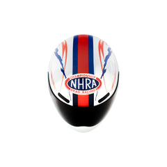 NHRA Speed For All Mini Helmet In White, Red, Black & Blue - Top View