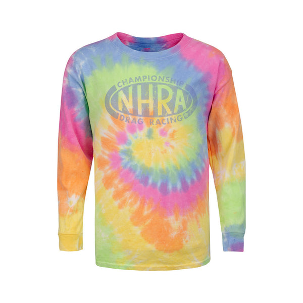 Youth NHRA Tie-Dye Long Sleeve T-Shirt - Front View