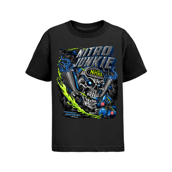 Youth Nitro Junkie T-Shirt In Black - Front View