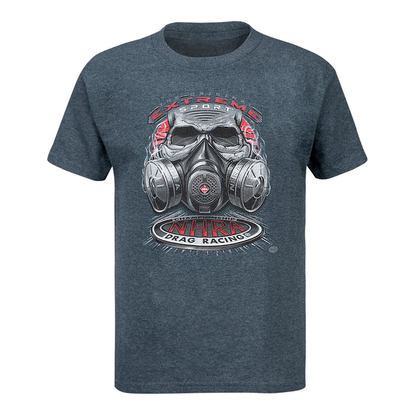 Youth Gas Mask T-Shirt In Grey - Front View