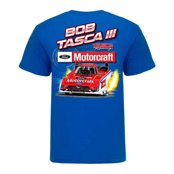 2023 Tasca Car T-Shirt In Blue & Red - Back View