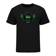 Leah Pruett Green Glow T-Shirt In Black & Green - Front View