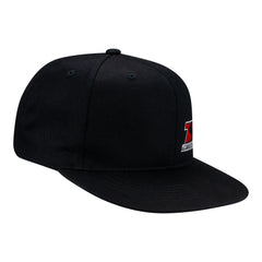 TSR Team Flatbill Hat In Black & Red - Angled Right Side View