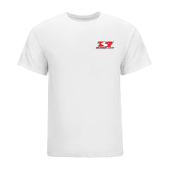 Matt and Leah Team TSR T-Shirt In White - Front View