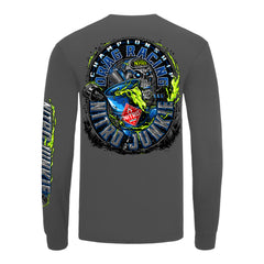 Nitro Junkie Long Sleeve T-Shirt In Grey - Back View